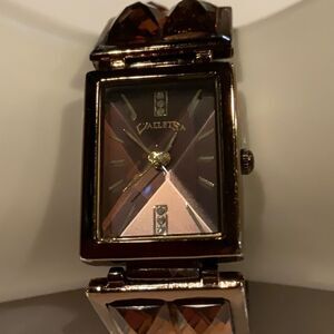 Valletta brown jeweled watch